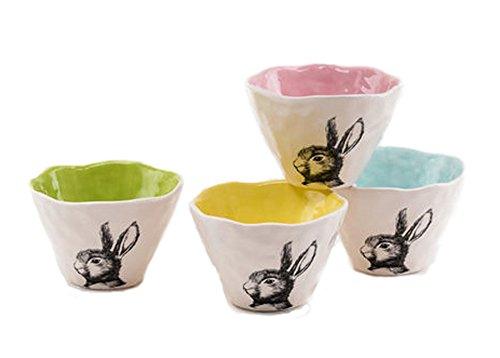 One Hundred 80 Degrees Colorful Rabbit Bowls (Set/4)