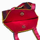 Multicolor Stripe Beaded Handbag