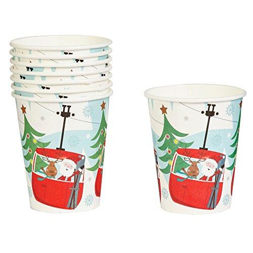 Retro Christmas Festive Fun Santa and Reindeer Paper Cups
