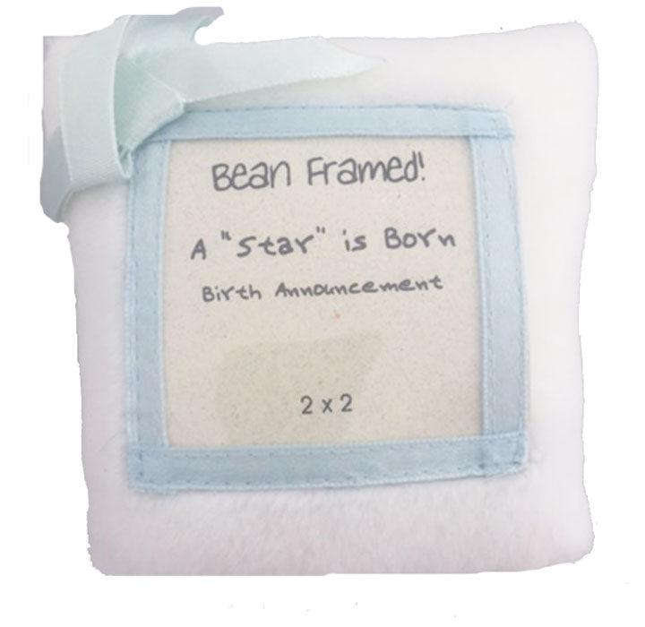 Pillow Photo Frame Birth Announcement Blue