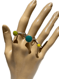 Sterling Silver and Enamel Triple Cluster Rings - A Gifted Solution