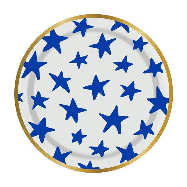 Blue Stars Mini 5" Snack Paper Plates