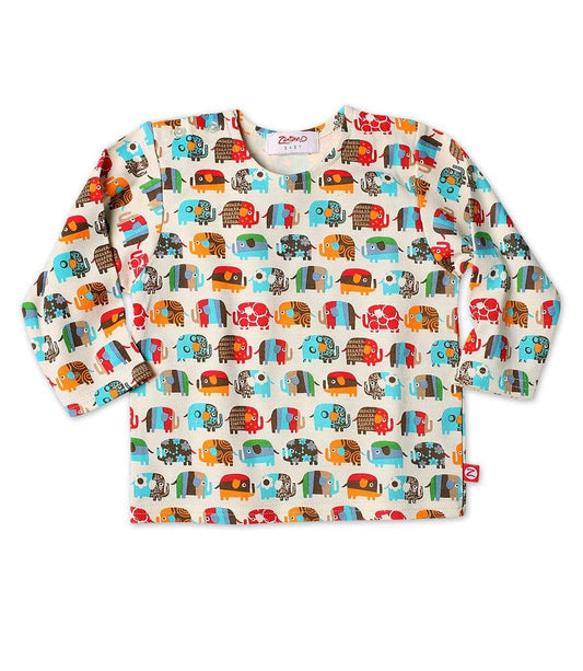 Zutano Elephant Parade Long Sleeve Infant Tee Shirt 6-12 months - A Gifted Solution