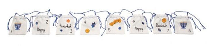 Embroidered 8 Day Pouches Hanukkah Banner - A Gifted Solution