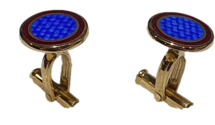Blue and Maroon Enamel Cufflinks - A Gifted Solution