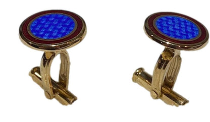 Blue and Maroon Enamel Cufflinks - A Gifted Solution
