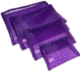 Purple Mesh Carryall Zipper Bag