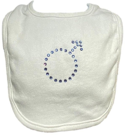 Color Rhinestone Gender Symbol Baby Bib