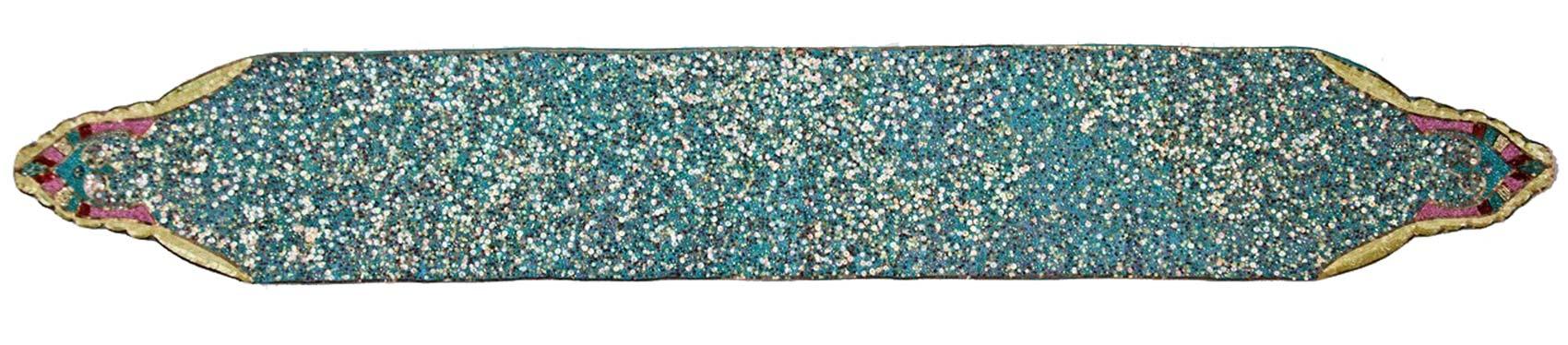 Katherine's Collection Turquoise Blue Sequin Table Runner