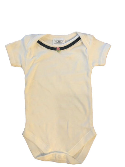  White Baby One Piece with Rose 6 month