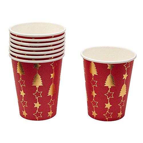 Dazzling Christmas Gold Foil Trees Paper Cups