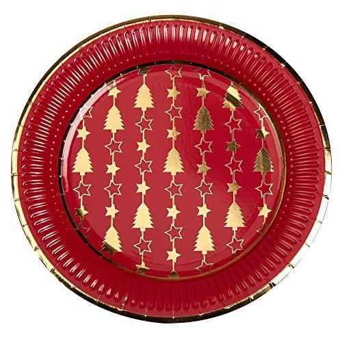 Gold Foil Christmas Tree Dinner Paper Plates