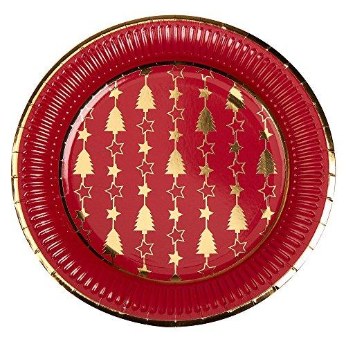Dazzling Gold Foil Trees Christmas Paper Dinner Plates