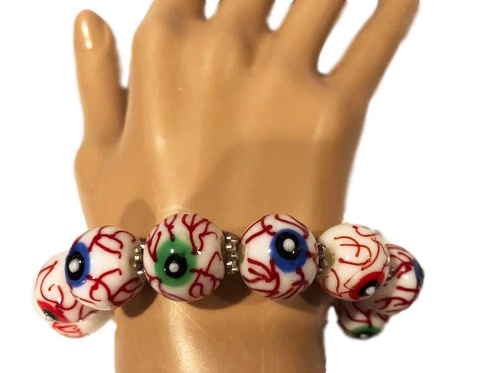 Eyeball Venetian Glass Beaded Bracelet