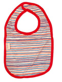 Red and Blue Stripe Stars Reversible Balby Bib - A Gifted Solution