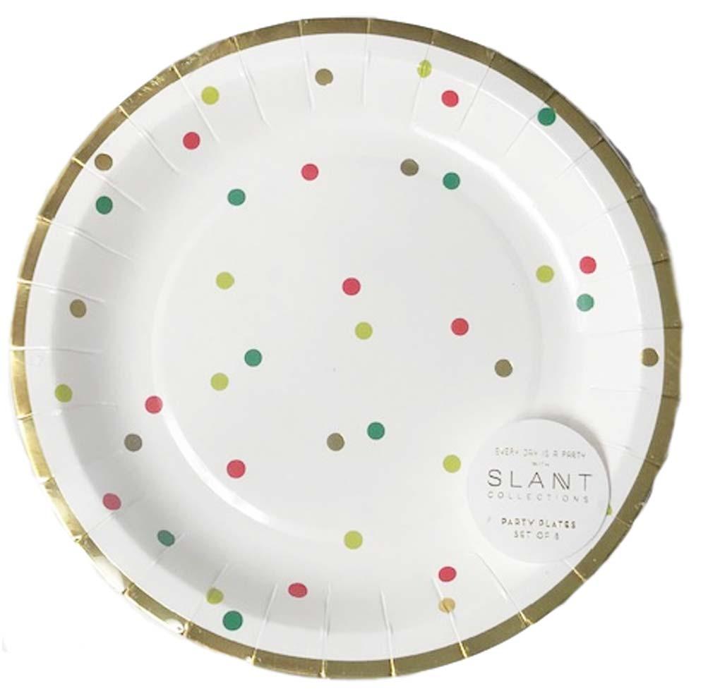 Red and Green Polka Dot Paper Plates