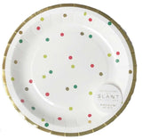 Slant Red and Green Polka Dot Paper Plates - A Gifted Solution