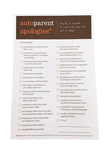 Egg2Cake Autoparent Apologies Checklist Notepad