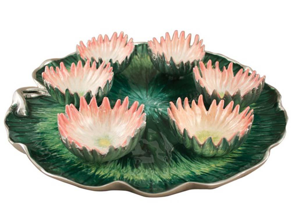 Quest Collection Lily Pad Seder Platter and Bowls