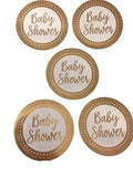 White and Gold Foil Baby Shower Party Favor Stickers (25 ct) - A Gifted Solution