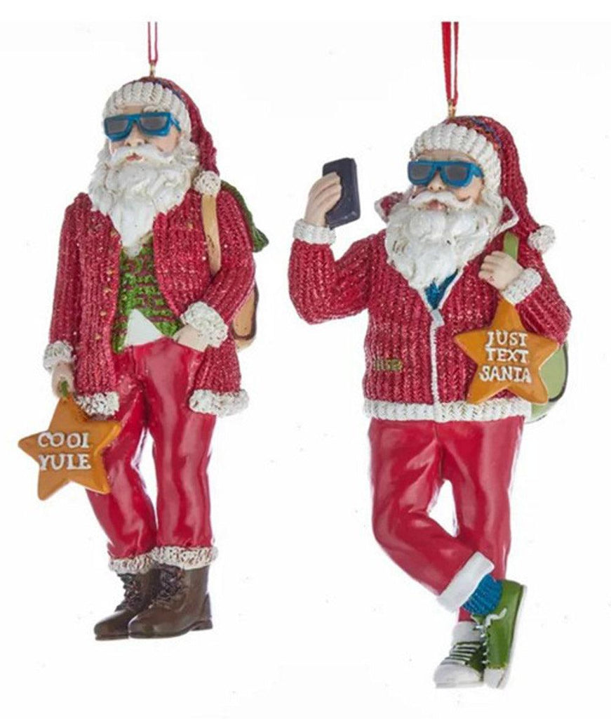 Kurt Adler Cool Yule Santa Ornaments (Set/2)