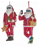 Kurt Adler Cool Yule Santa Ornaments
