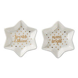 Sparkle Star White and Gold Appetizer Plates