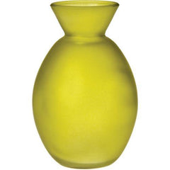 Frosted Glass Colored Oval Bud Vase