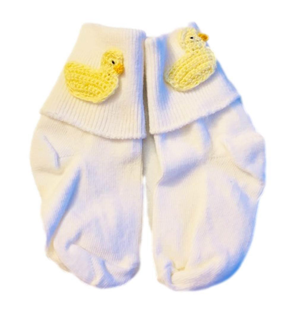 Patch Pot Pourri Baby Socks wiht Duck Appliques