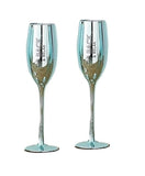 Two's Company Pop Fizz Clink! Blue Metallic Champagne Flutes (Set/2) - A Gifted Solution