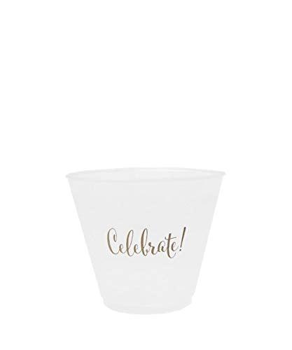 Slant Celebrate Frosted Plastic Wine Cups