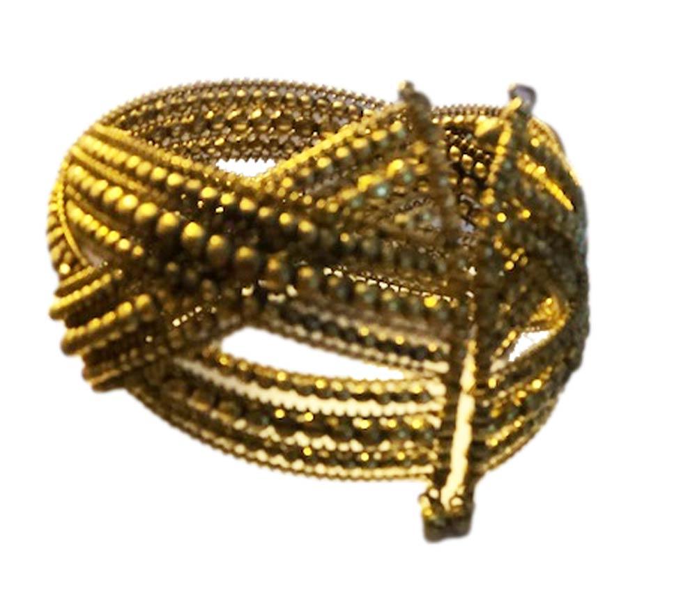 Criss Cross Gold Seed Bracelet