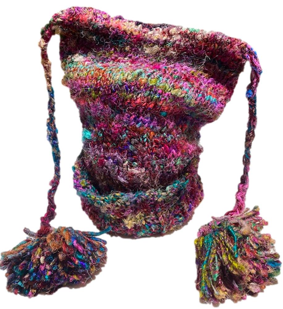 Recycled Silk Handmade Multicolor Hat