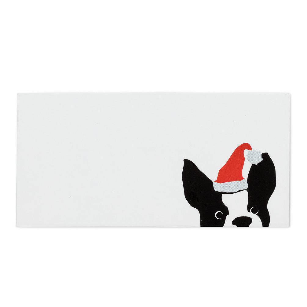 French Bulldog Wearing Santa Hat Place Cards