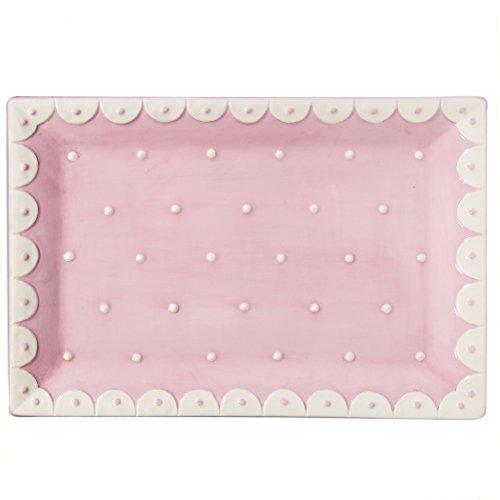 Pink and White Dots Serving Tray