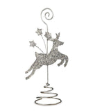Silver Glitter Reindeer Placecard Holders