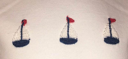 Baby One Piece with Sailboats Applique - A Gifted Solution