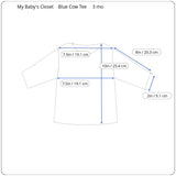 Blue and Black Cow Infant Tee Shirt with Cap 3 mo - A Gifted Solution