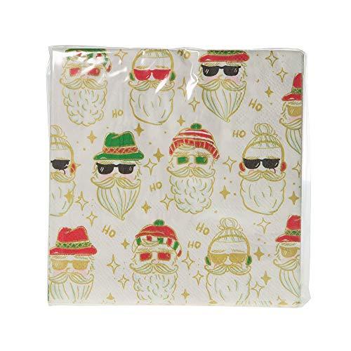 Hipster Santa Paper Beverage Napkins