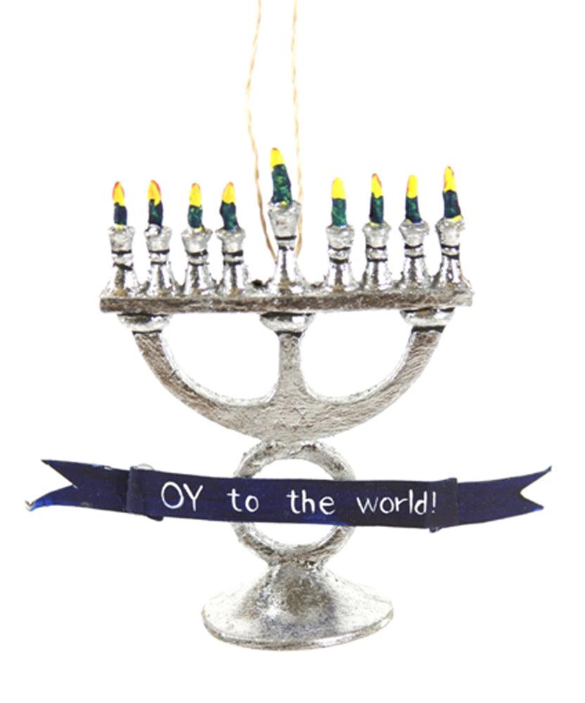 Oy to the World Menorah Ornament