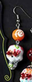 Skull and Roses Venetian Glass Earrings - A Gifted Solution