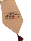 Pumpkins and Wheat Burlap Table Runner - A Gifted Solution