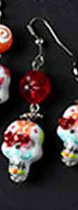 Skull and Roses Venetian Glass Earrings - A Gifted Solution