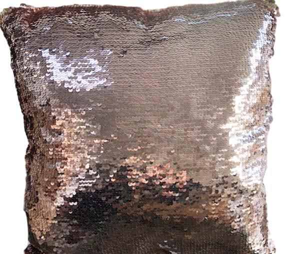 Rose Color Sequin Throw Pillow